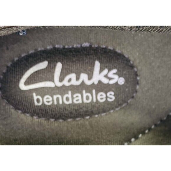 Clarks Bendables 65880 Gray Leather Side Zip Buckle Heel Shoes Bootie Sz 8.5 M - Picture 9 of 13